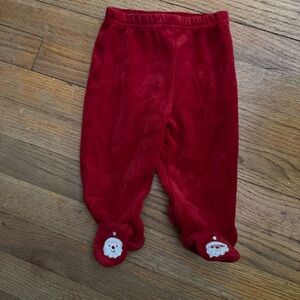 Infant Adorable Koala Kids Red Velour / Velvet Santa Pants